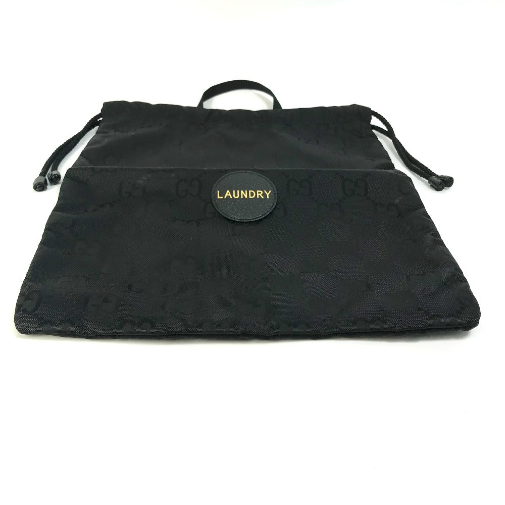 GUCCI Handbag 674247 Nylon black GG laundry bag unisex(Unisex) Used