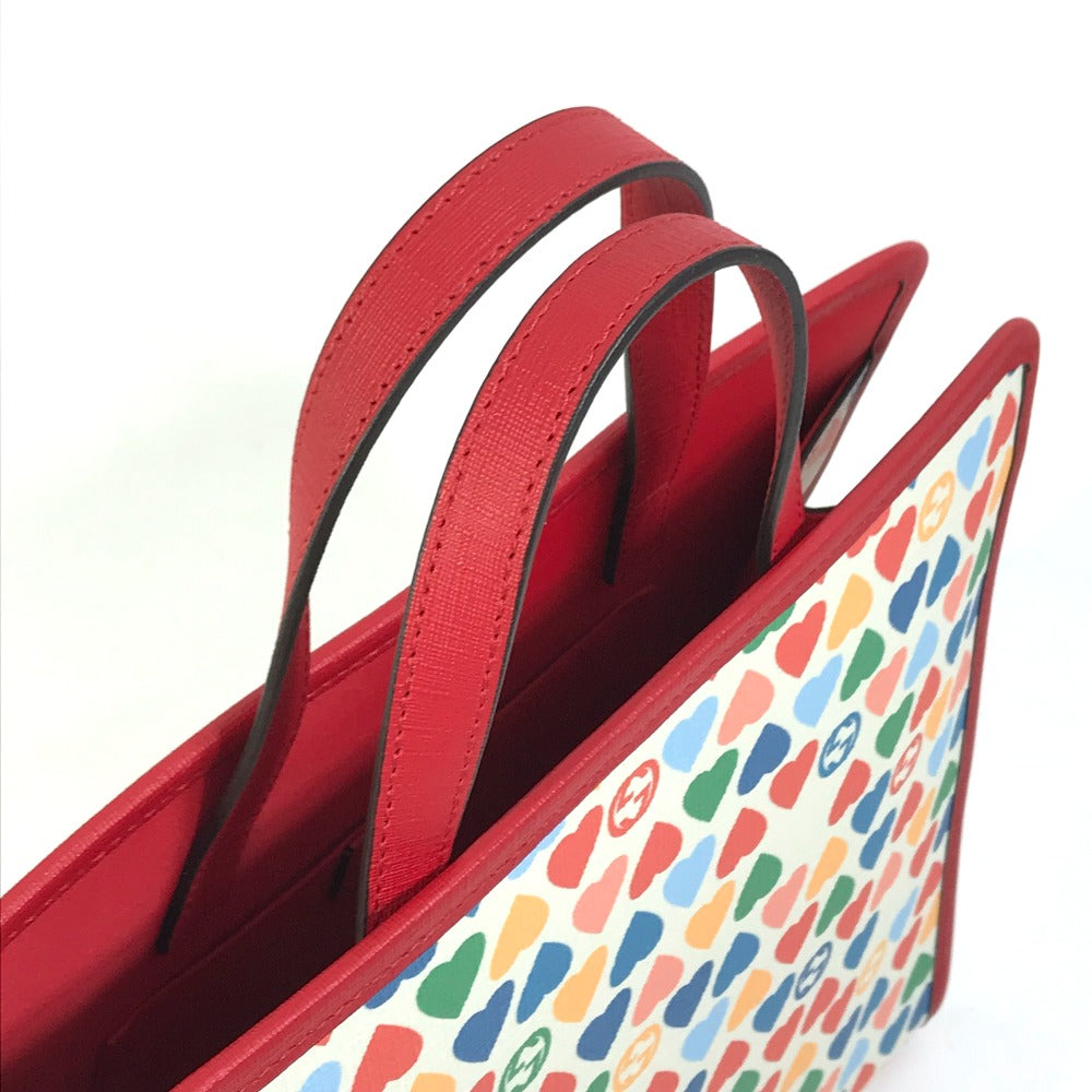 GUCCI Handbag 605614 PVC / Leather multicolor heart Chilled license Women Used