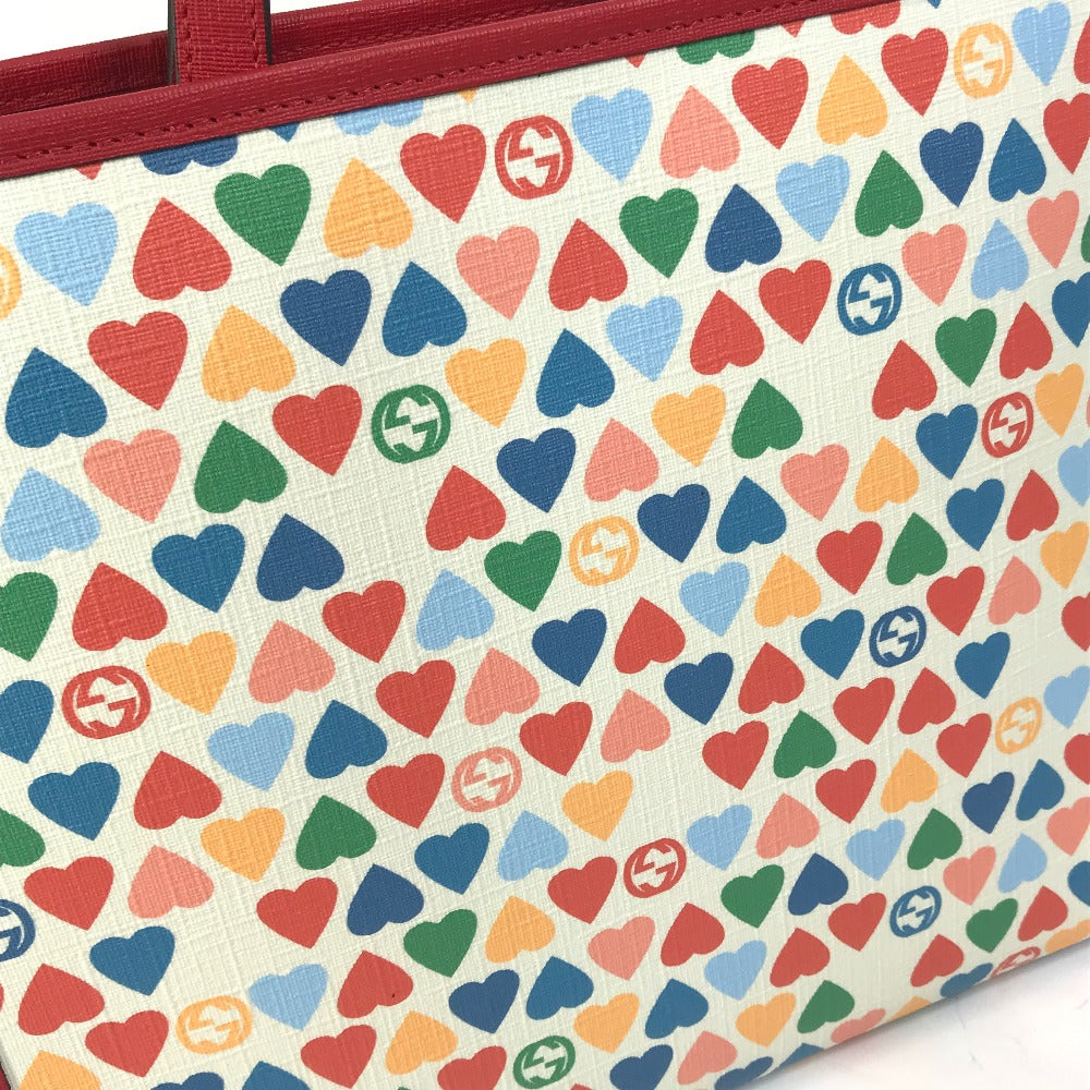GUCCI Handbag 605614 PVC / Leather multicolor heart Chilled license Women Used