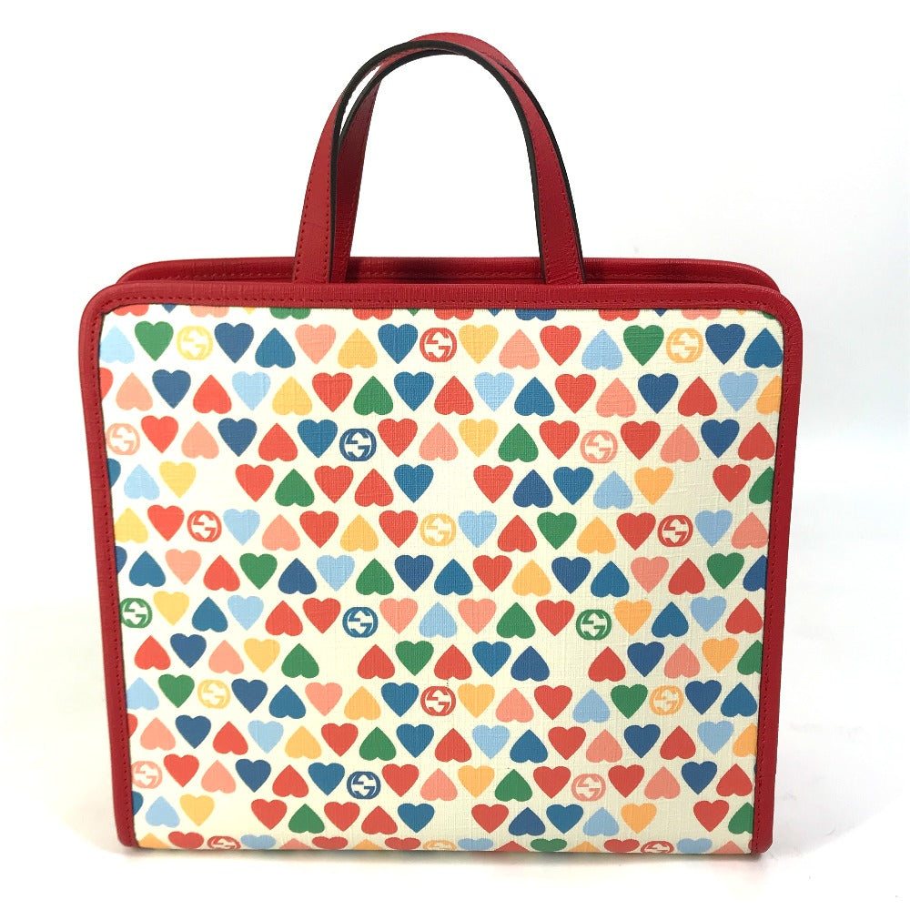 GUCCI Handbag 605614 PVC / Leather multicolor heart Chilled license Women Used