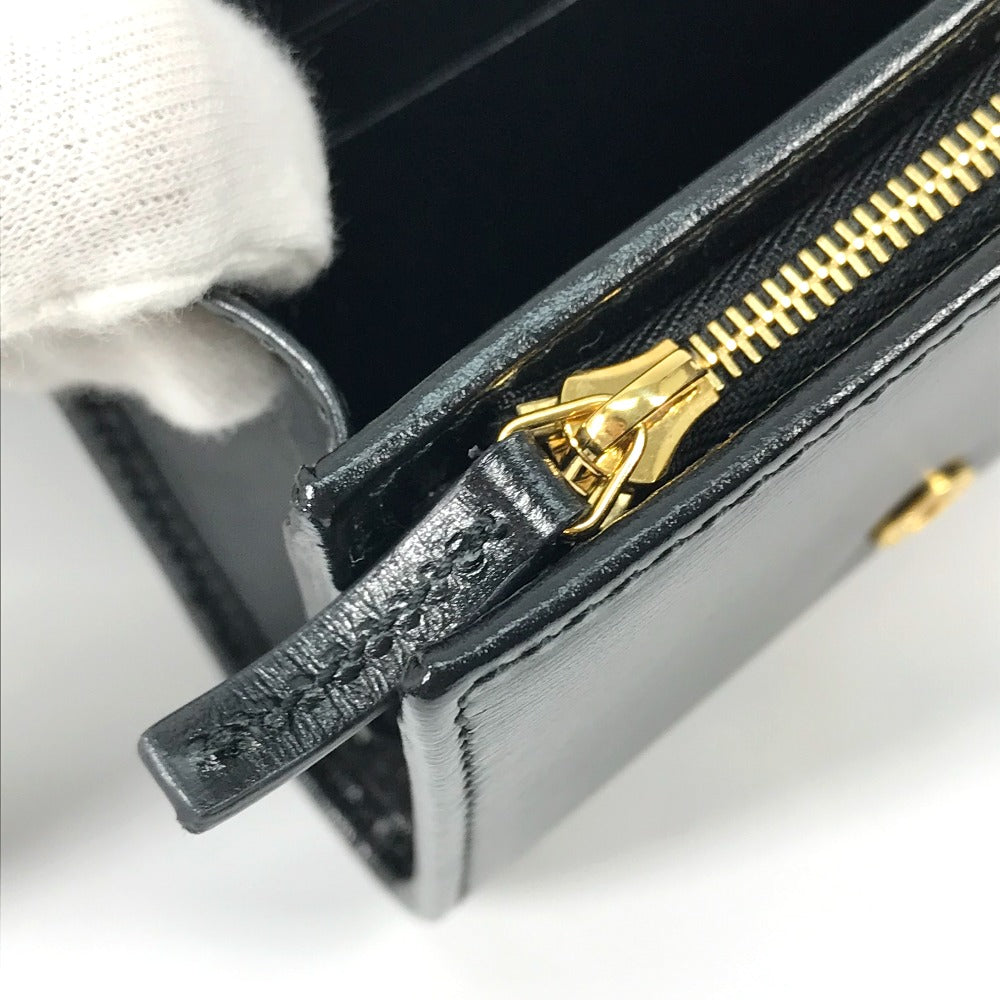 GUCCI Folded wallet 621891 leather black Horsebit Women Used