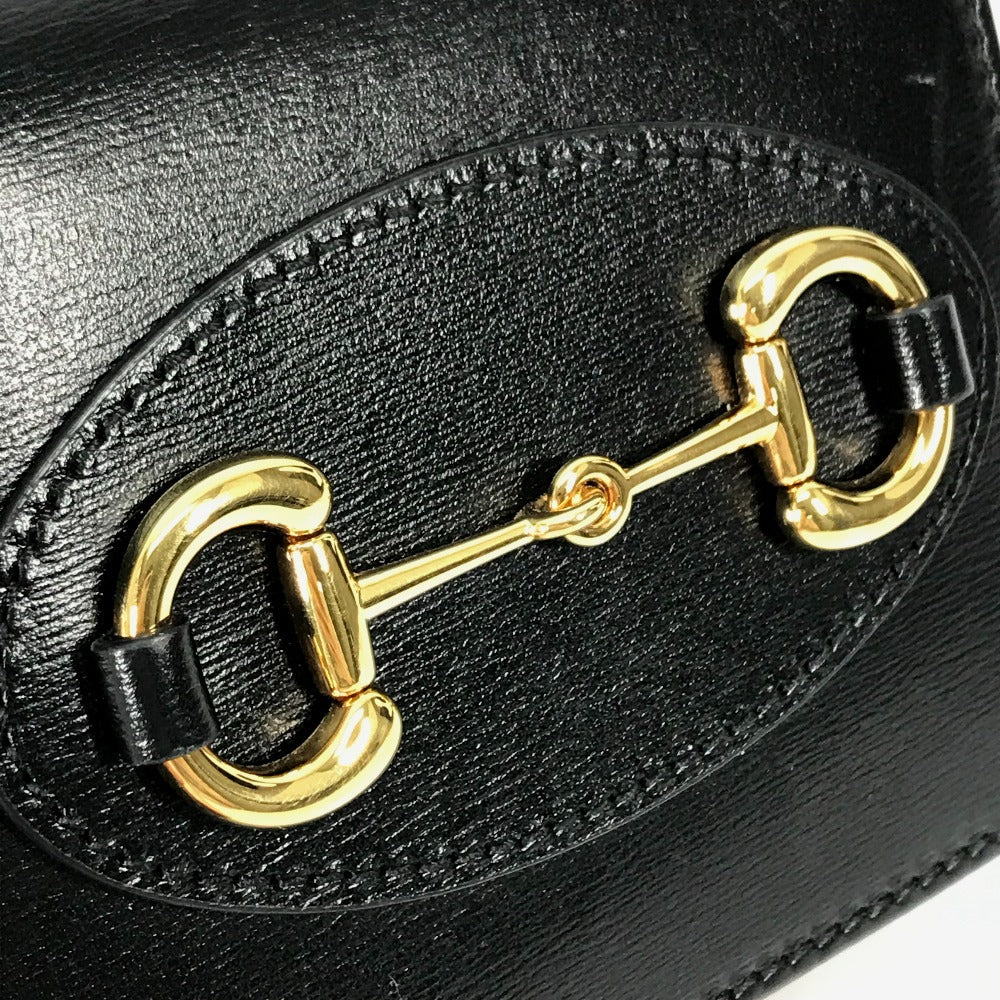 GUCCI Folded wallet 621891 leather black Horsebit Women Used