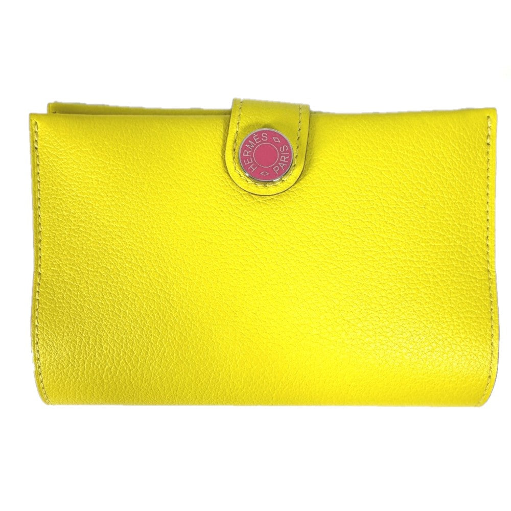 HERMES passport case Evercolor yellow Passport case RMS