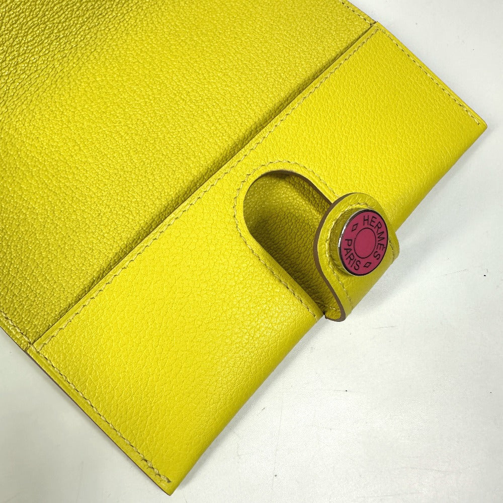 HERMES passport case Evercolor yellow Passport case RMS