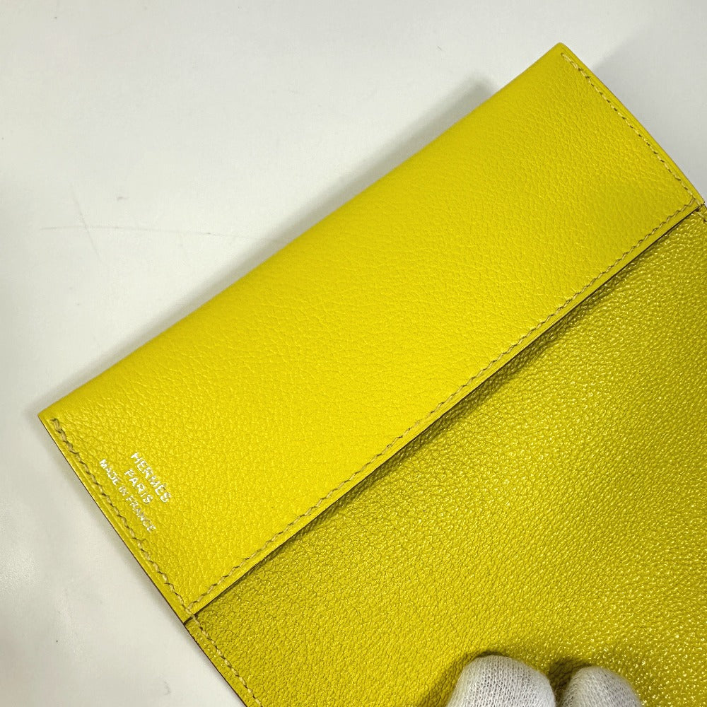 HERMES passport case Evercolor yellow Passport case RMS