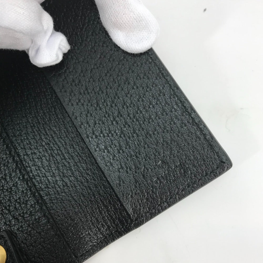 GUCCI Key case Key holder  435305 leather black GG Marmont six hooks Women Used