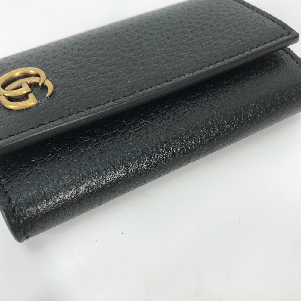 GUCCI Key case Key holder  435305 leather black GG Marmont six hooks Women Used