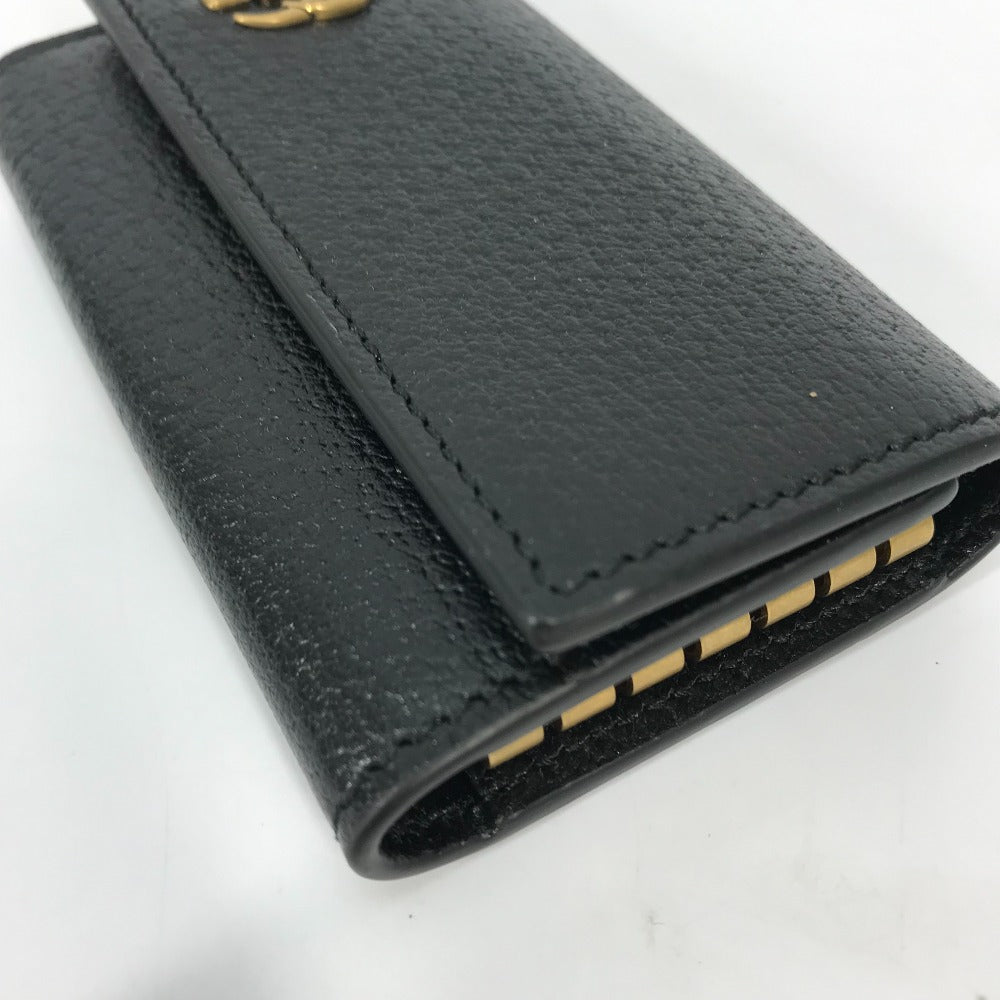 GUCCI Key case Key holder  435305 leather black GG Marmont six hooks Women Used
