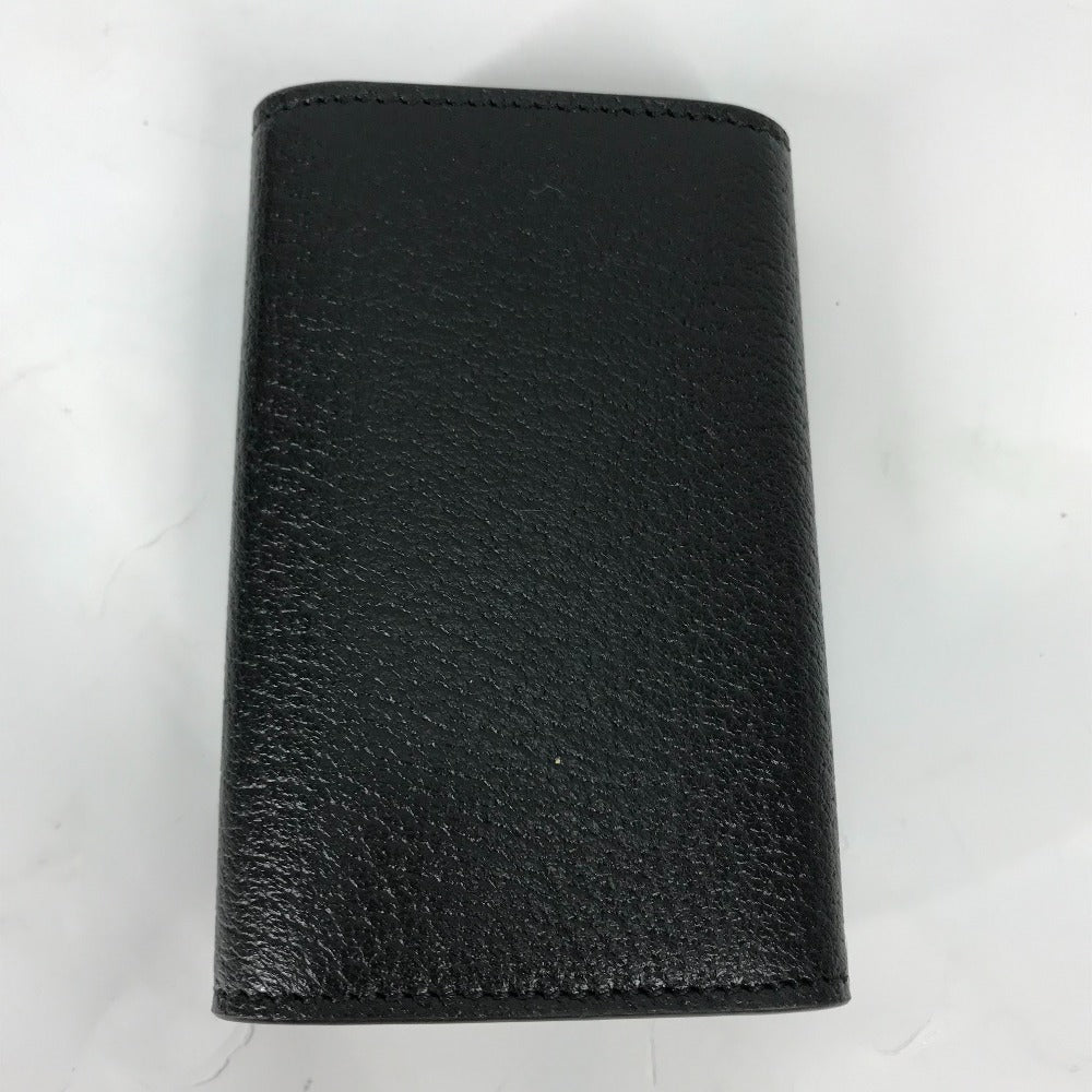 GUCCI Key case Key holder  435305 leather black GG Marmont six hooks Women Used