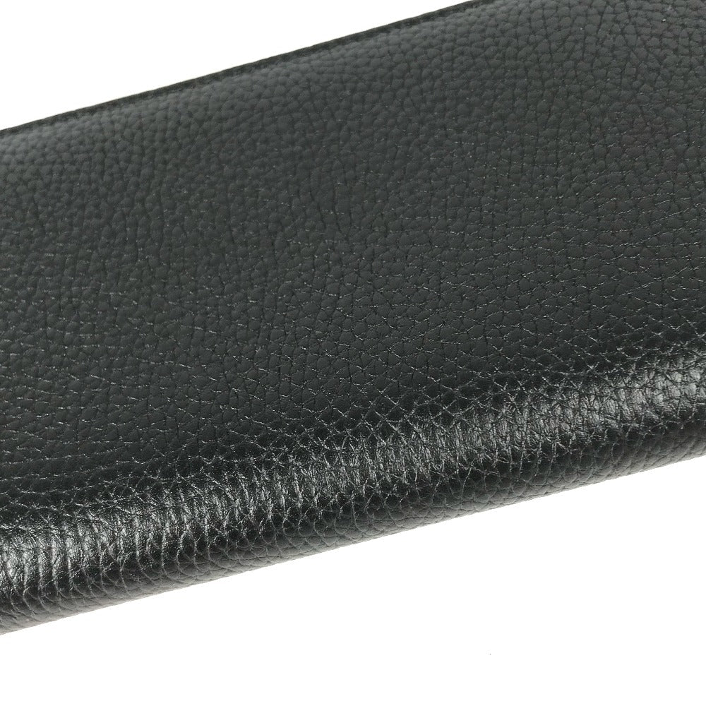 GUCCI Long Wallet Purse 739499 leather Navy GG Marmont Bamboo Zip Around Women Used