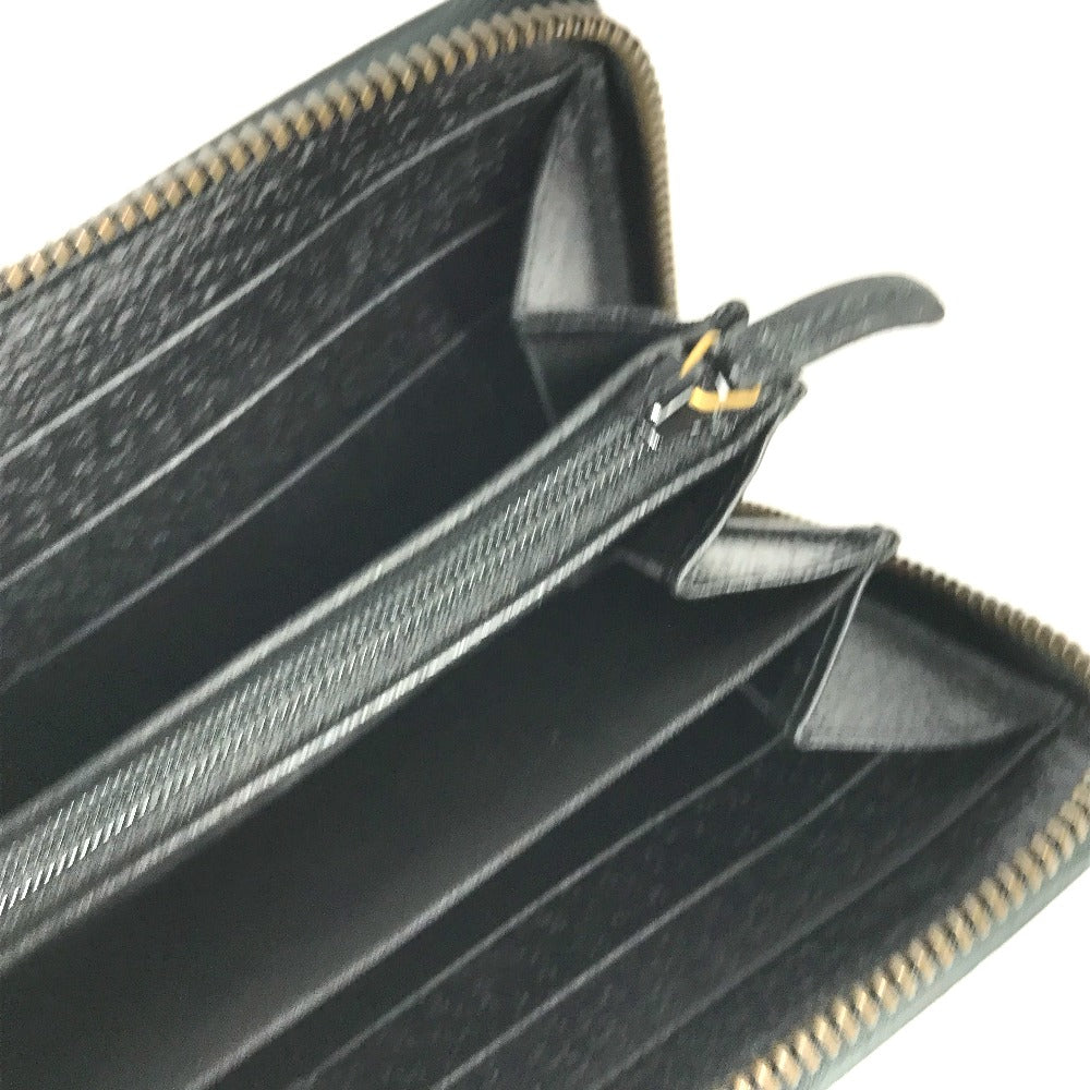 GUCCI Long Wallet Purse 523667 leather black BEE Zip Around Women Secondhand