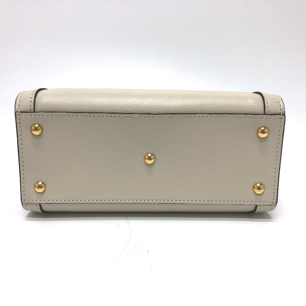 GUCCI Shoulder Bag 655661 leather white GG Marmont Diana Bamboo Women Used