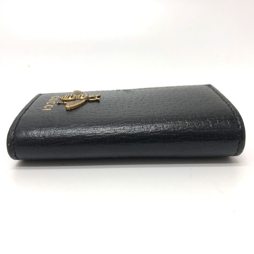 GUCCI Key case Key holder  523683 leather black BEE six hooks Women Used