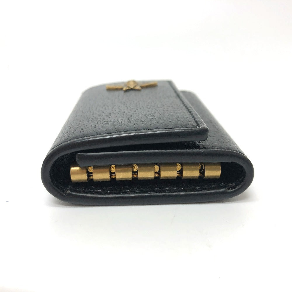 GUCCI Key case Key holder  523683 leather black BEE six hooks Women Used