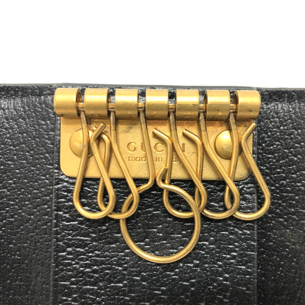 GUCCI Key case Key holder  523683 leather black BEE six hooks Women Used