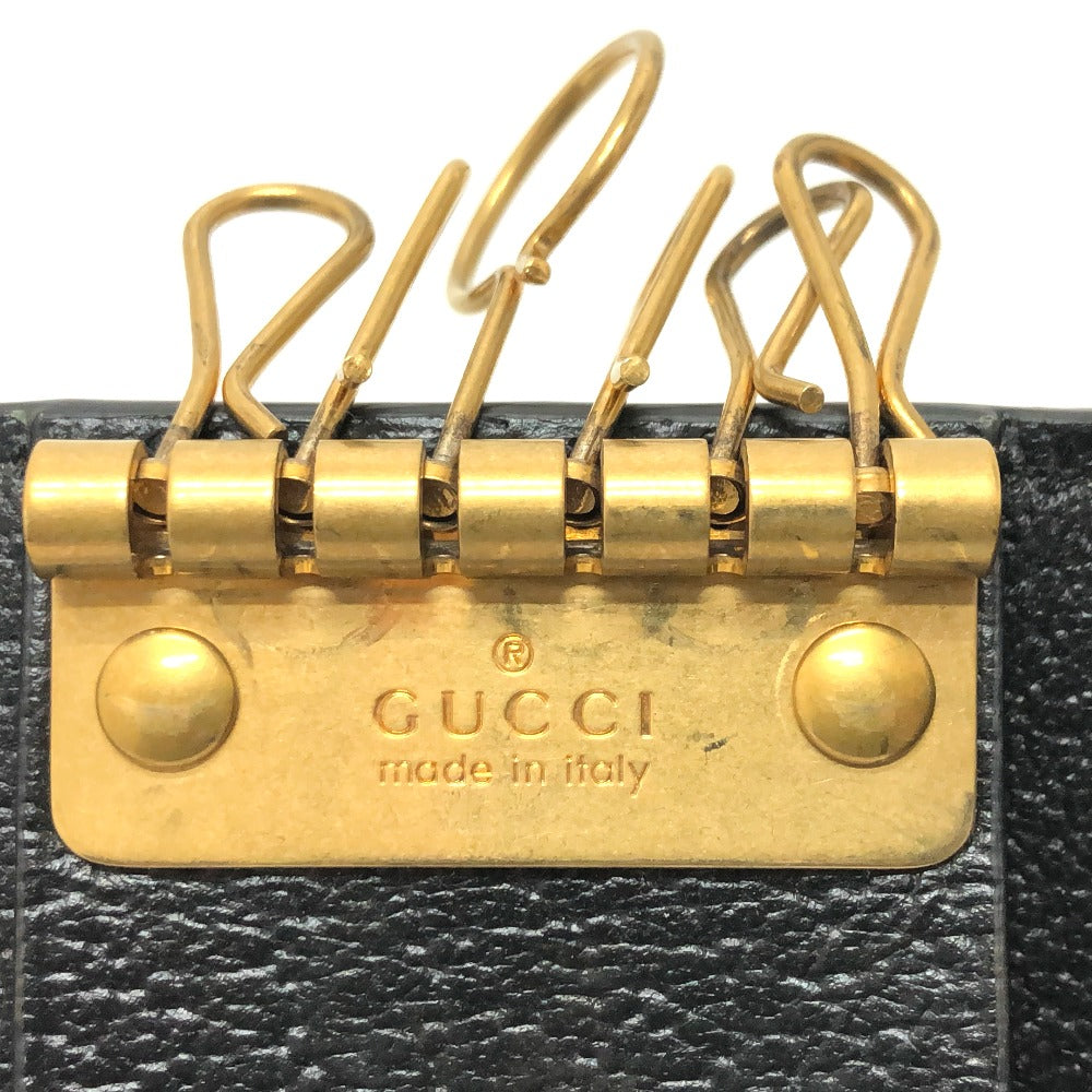GUCCI Key case Key holder  523683 leather black BEE six hooks Women Used
