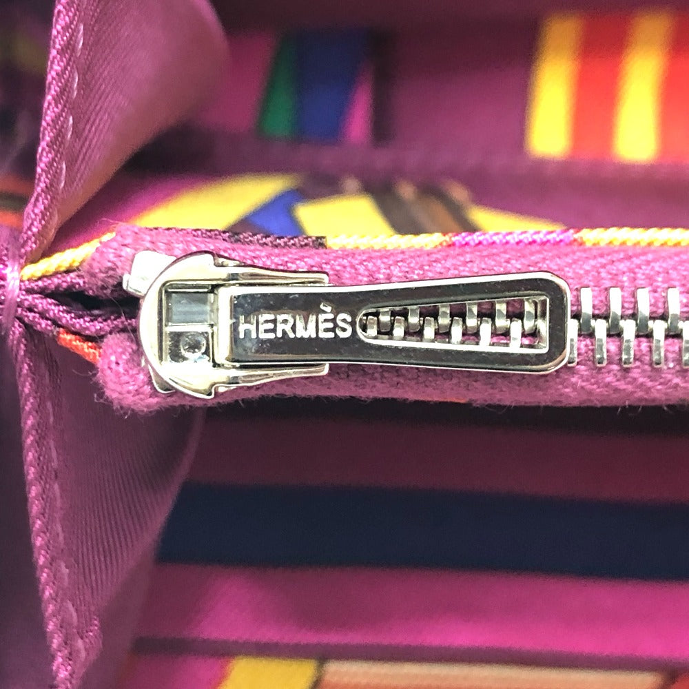 HERMES Long Wallet Purse Epsom pink Azap long silk in Women Used