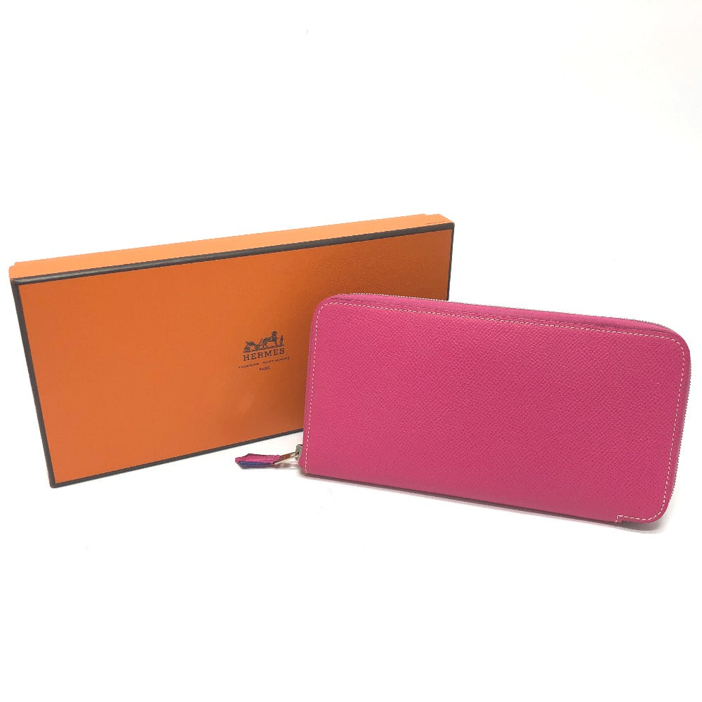 HERMES Long Wallet Purse Epsom pink Azap long silk in Women Used