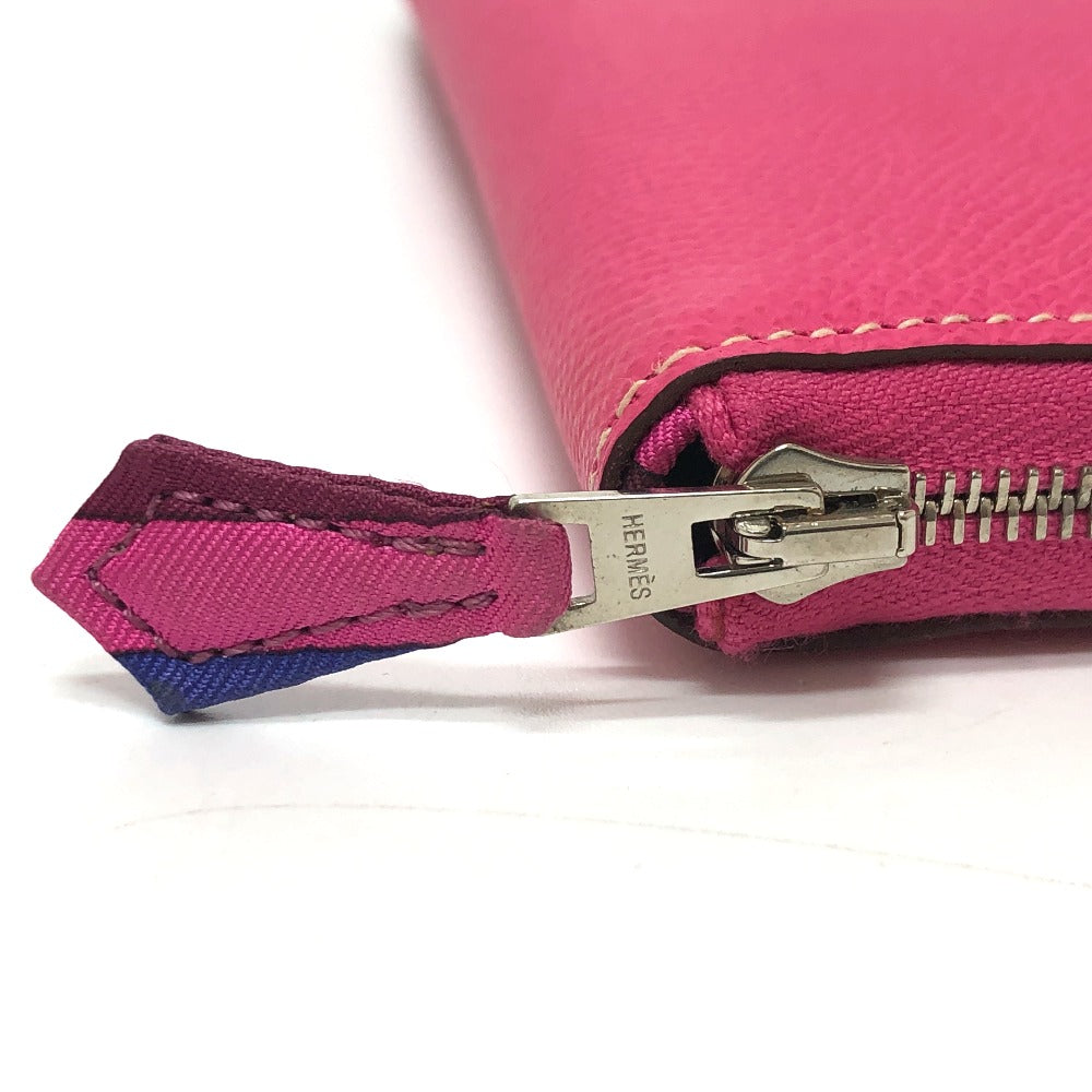HERMES Long Wallet Purse Epsom pink Azap long silk in Women Used