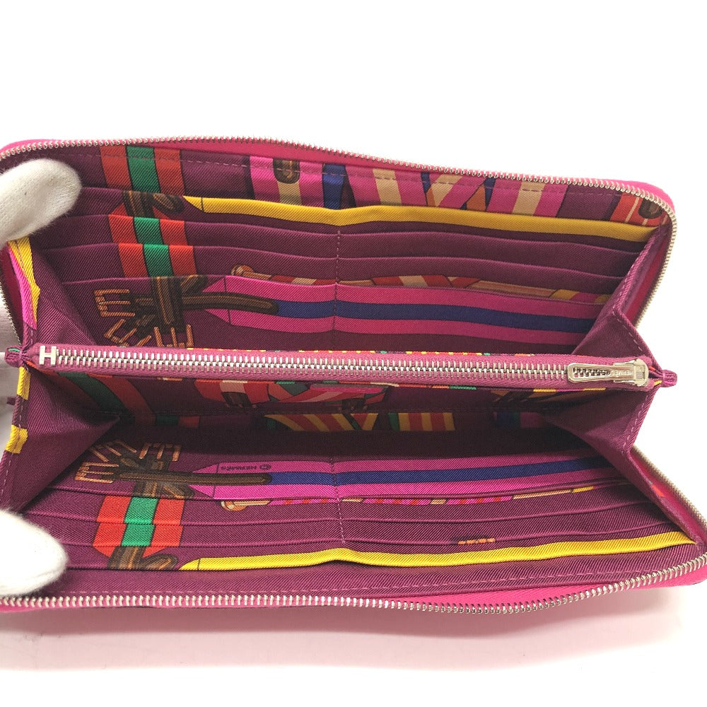 HERMES Long Wallet Purse Epsom pink Azap long silk in Women Used