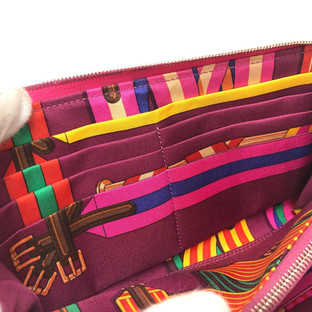 HERMES Long Wallet Purse Epsom pink Azap long silk in Women Used