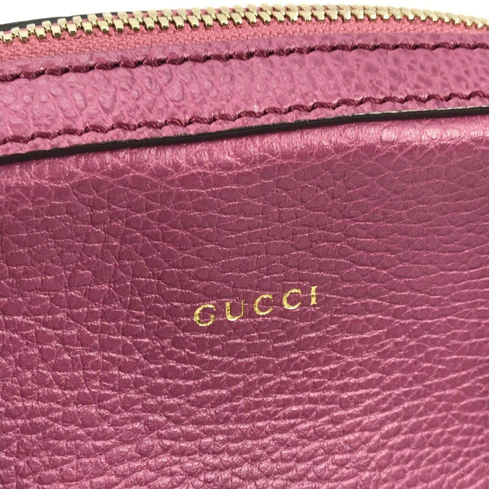 GUCCI Handbag 388560 leather Purple type logo Lady dollar Women Secondhand