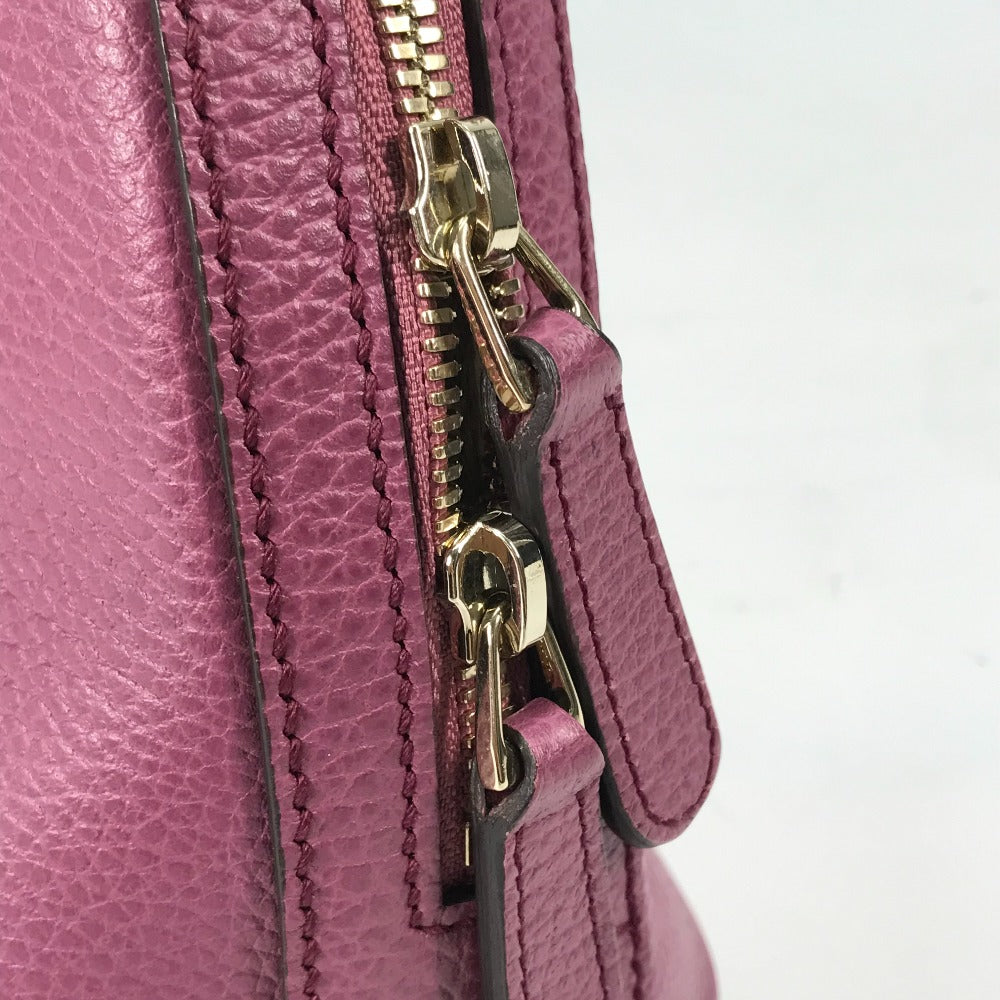 GUCCI Handbag 388560 leather Purple type logo Lady dollar Women Secondhand