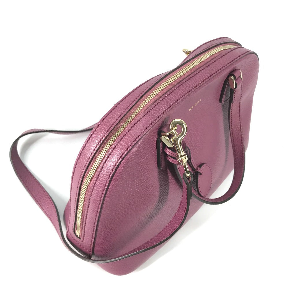 GUCCI Handbag 388560 leather Purple type logo Lady dollar Women Secondhand