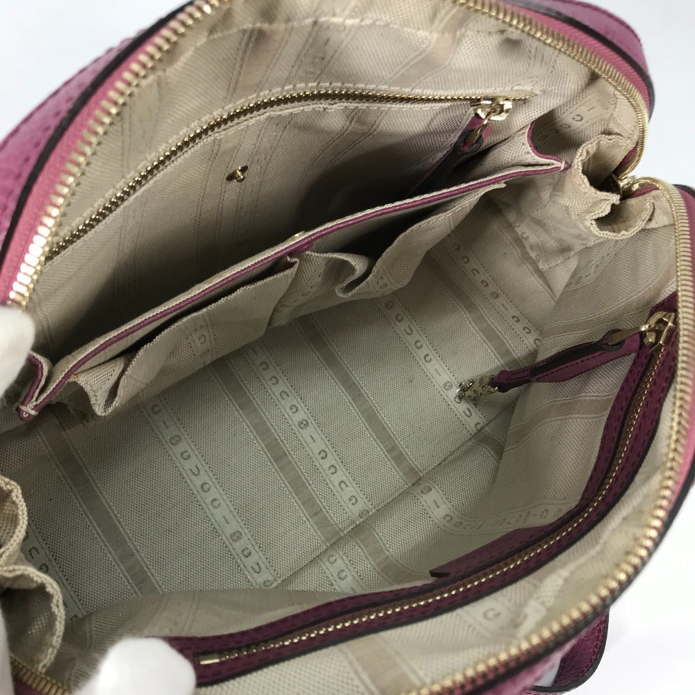 GUCCI Handbag 388560 leather Purple type logo Lady dollar Women Secondhand