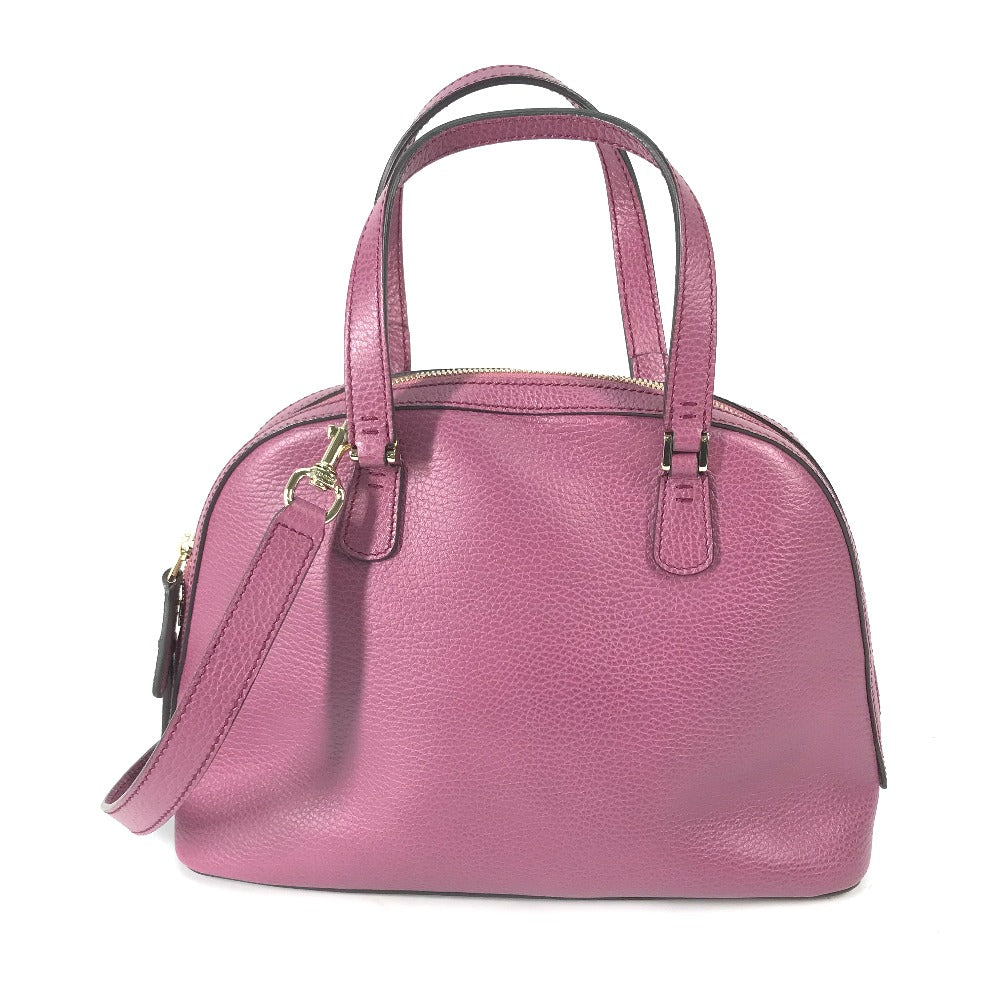 GUCCI Handbag 388560 leather Purple type logo Lady dollar Women Secondhand