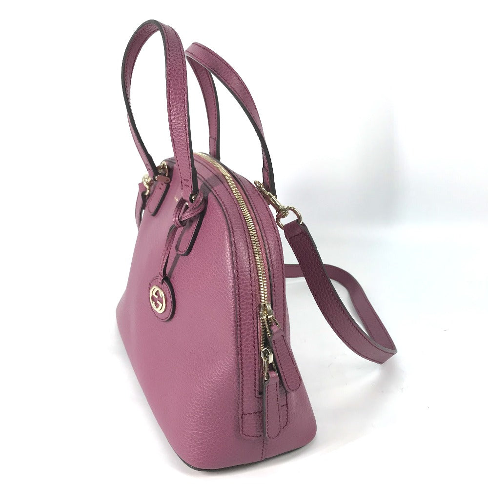 GUCCI Handbag 388560 leather Purple type logo Lady dollar Women Secondhand