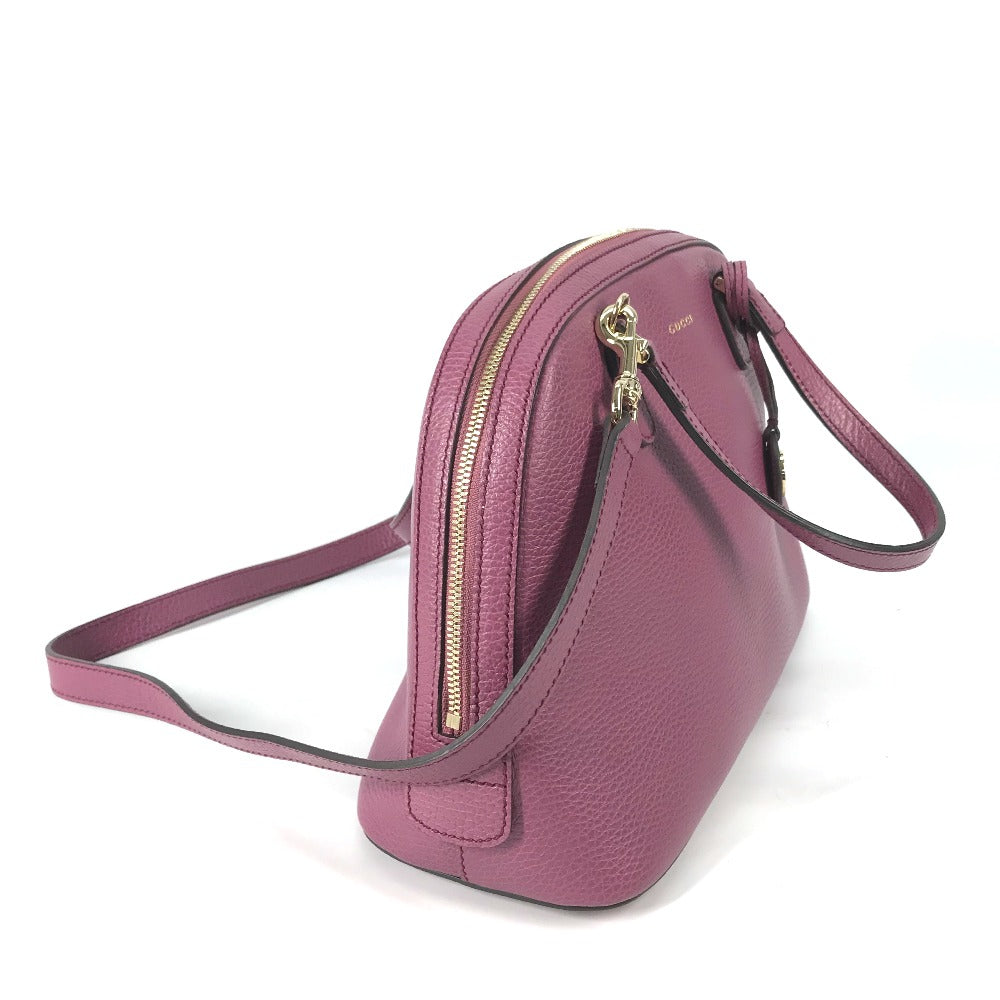 GUCCI Handbag 388560 leather Purple type logo Lady dollar Women Secondhand