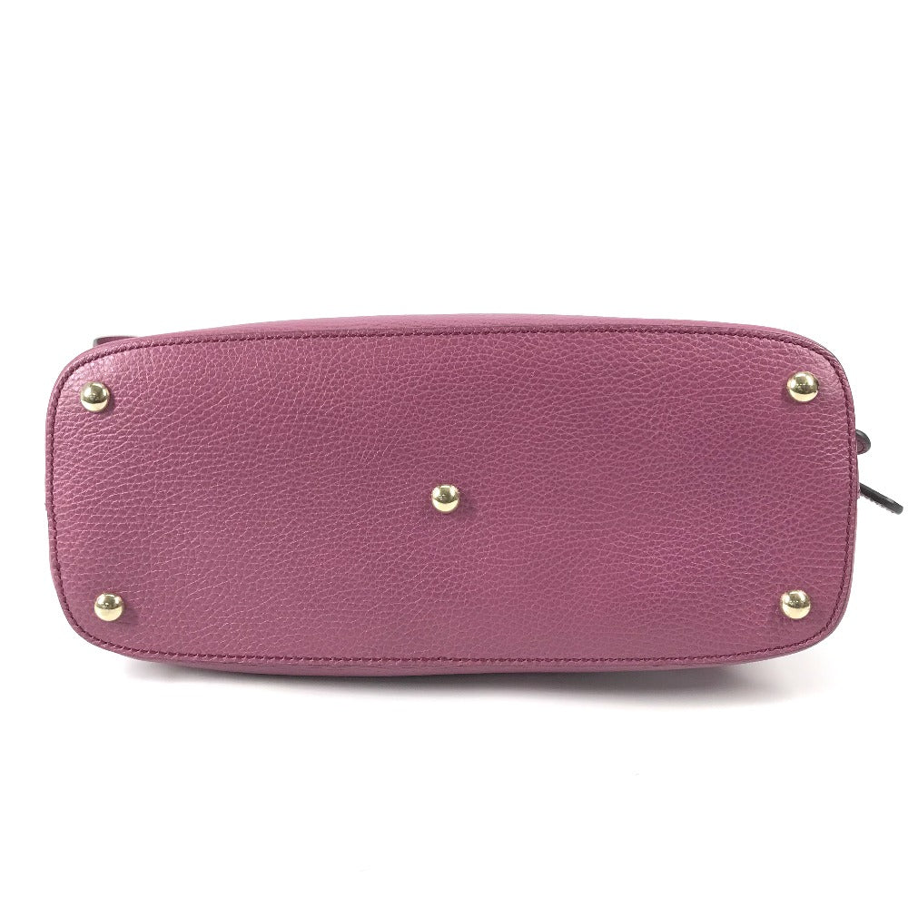 GUCCI Handbag 388560 leather Purple type logo Lady dollar Women Secondhand