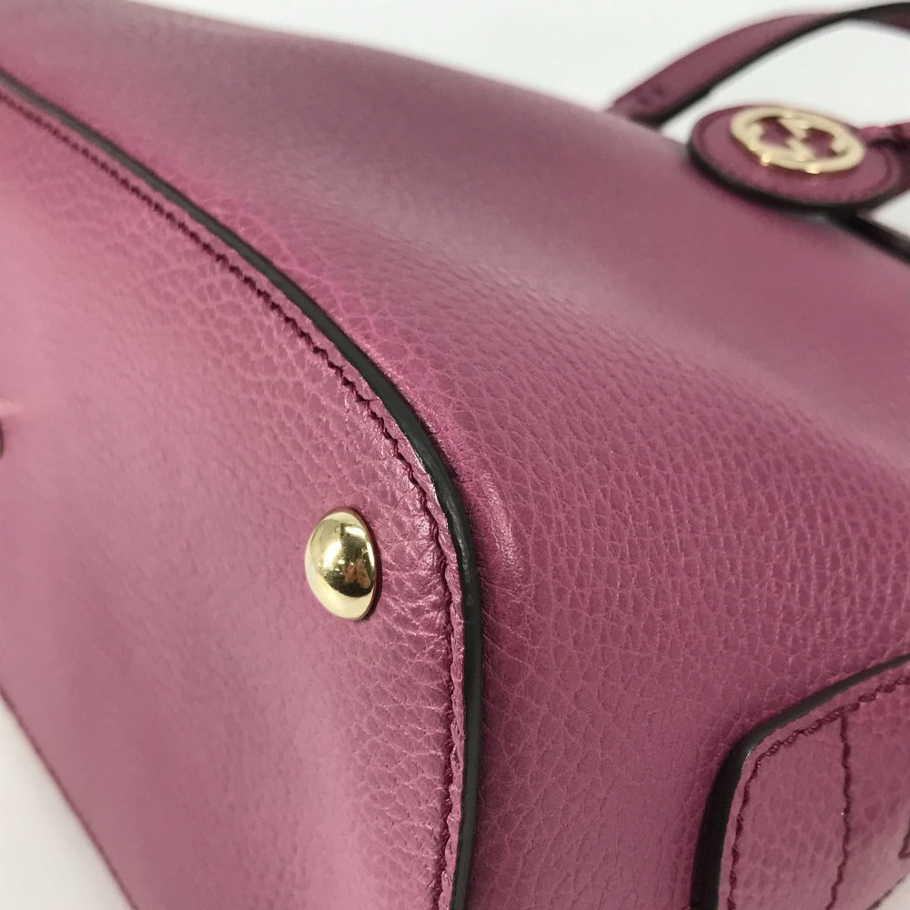 GUCCI Handbag 388560 leather Purple type logo Lady dollar Women Secondhand