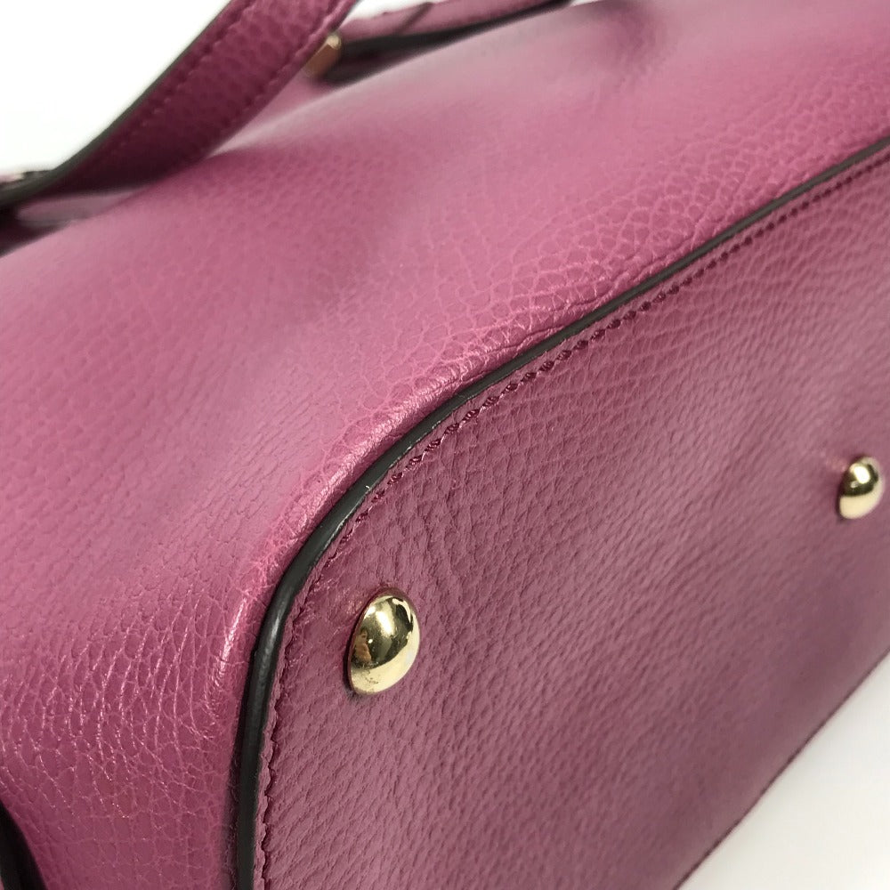 GUCCI Handbag 388560 leather Purple type logo Lady dollar Women Secondhand