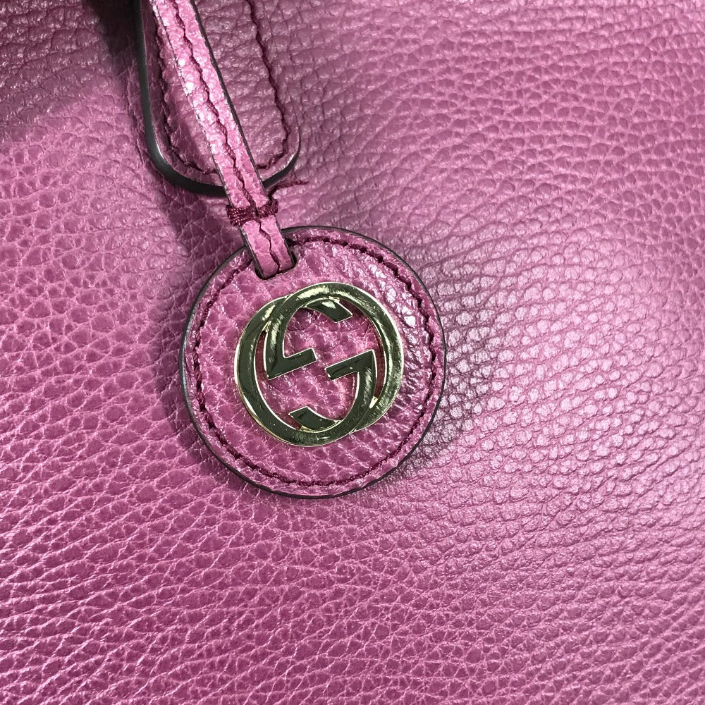 GUCCI Handbag 388560 leather Purple type logo Lady dollar Women Secondhand