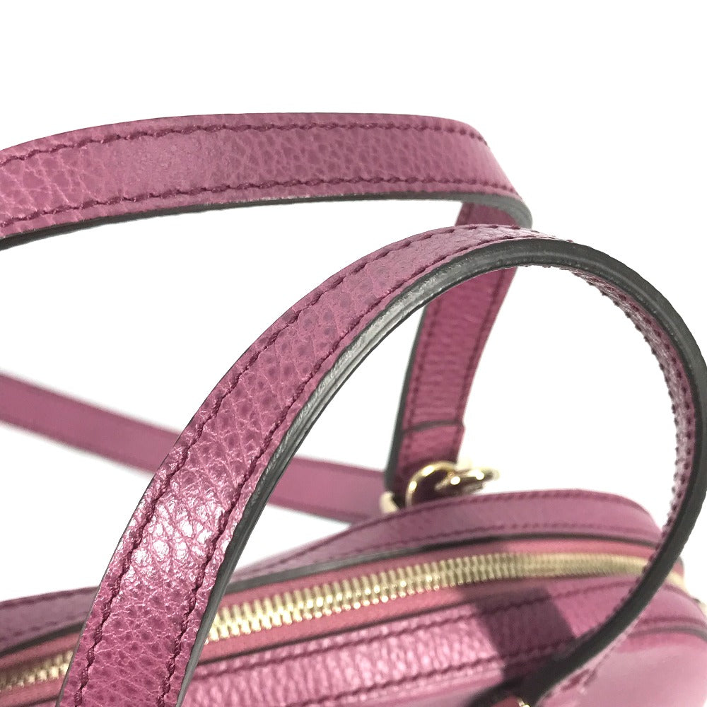 GUCCI Handbag 388560 leather Purple type logo Lady dollar Women Secondhand