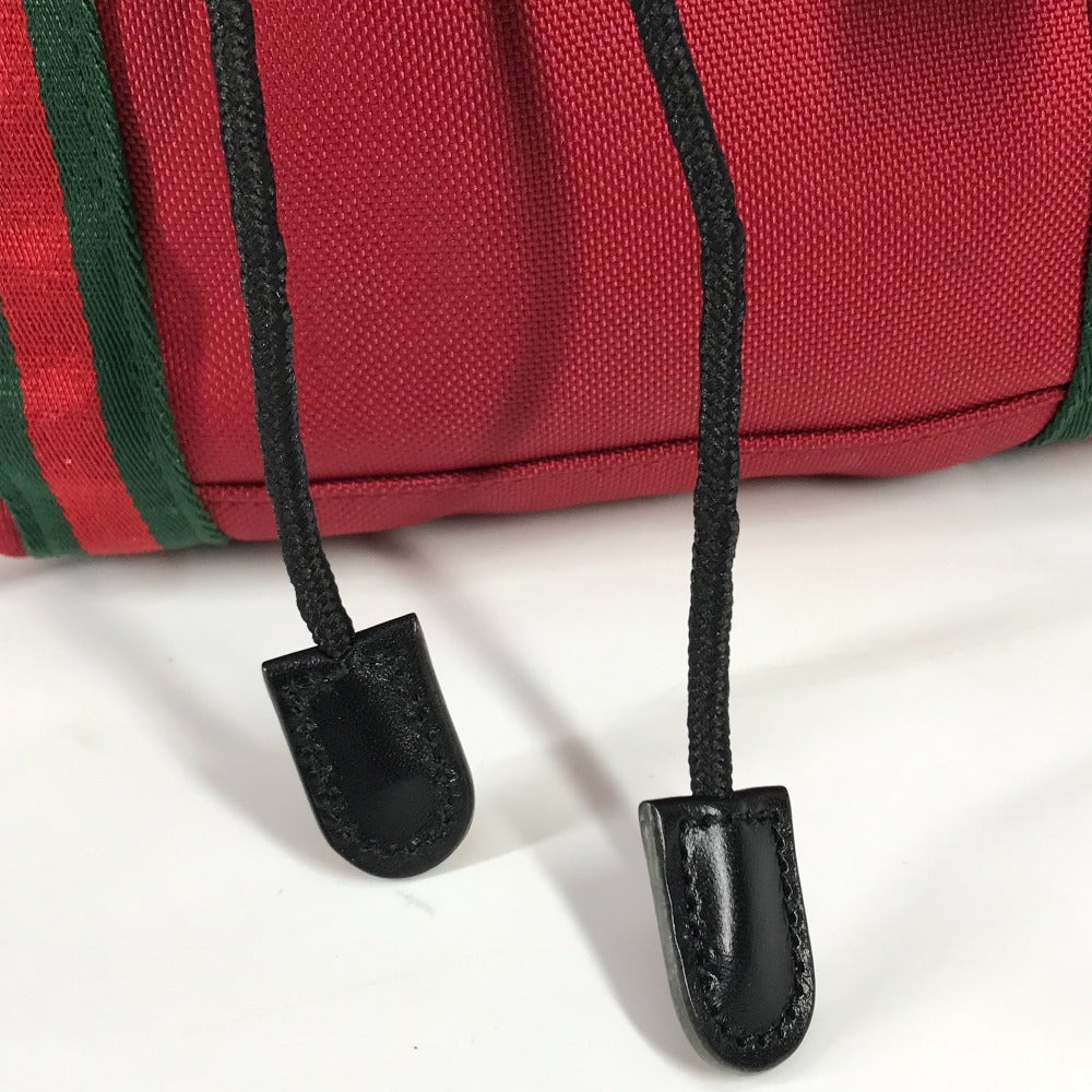 GUCCI Backpack 429037 Nylon / leather Red Sherry tiger cat head mens Used