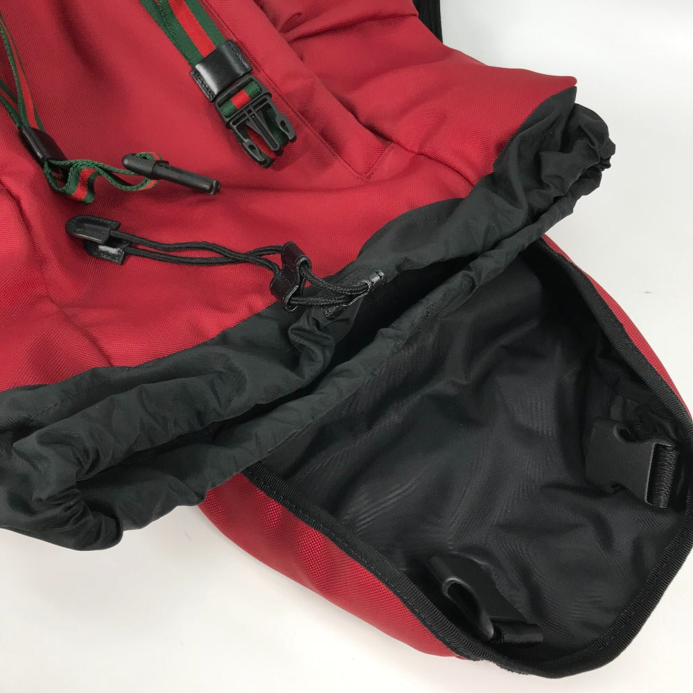 GUCCI Backpack 429037 Nylon / leather Red Sherry tiger cat head mens Used