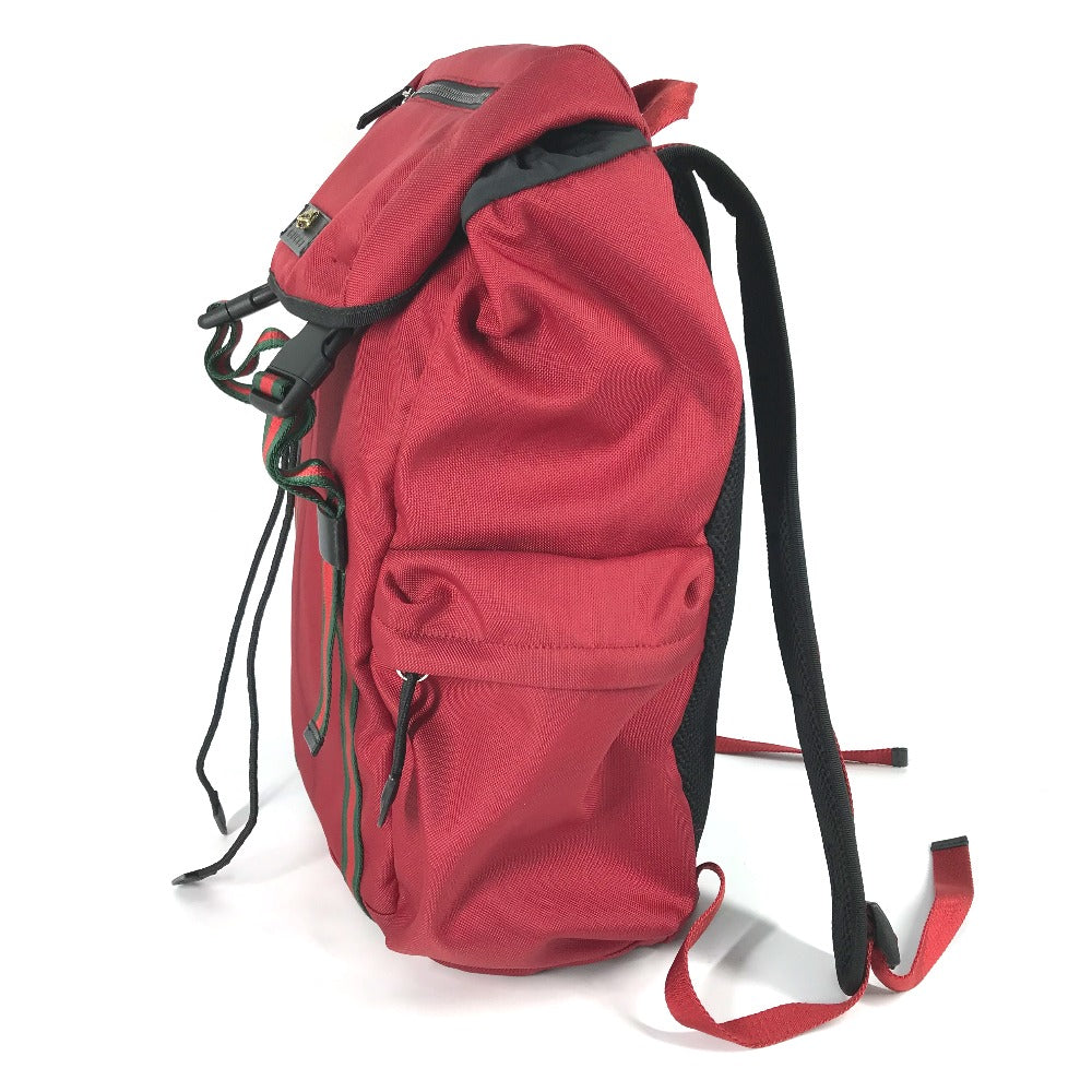 GUCCI Backpack 429037 Nylon / leather Red Sherry tiger cat head mens Used