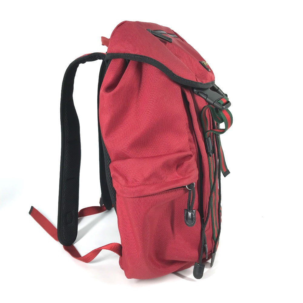 GUCCI Backpack 429037 Nylon / leather Red Sherry tiger cat head mens Used