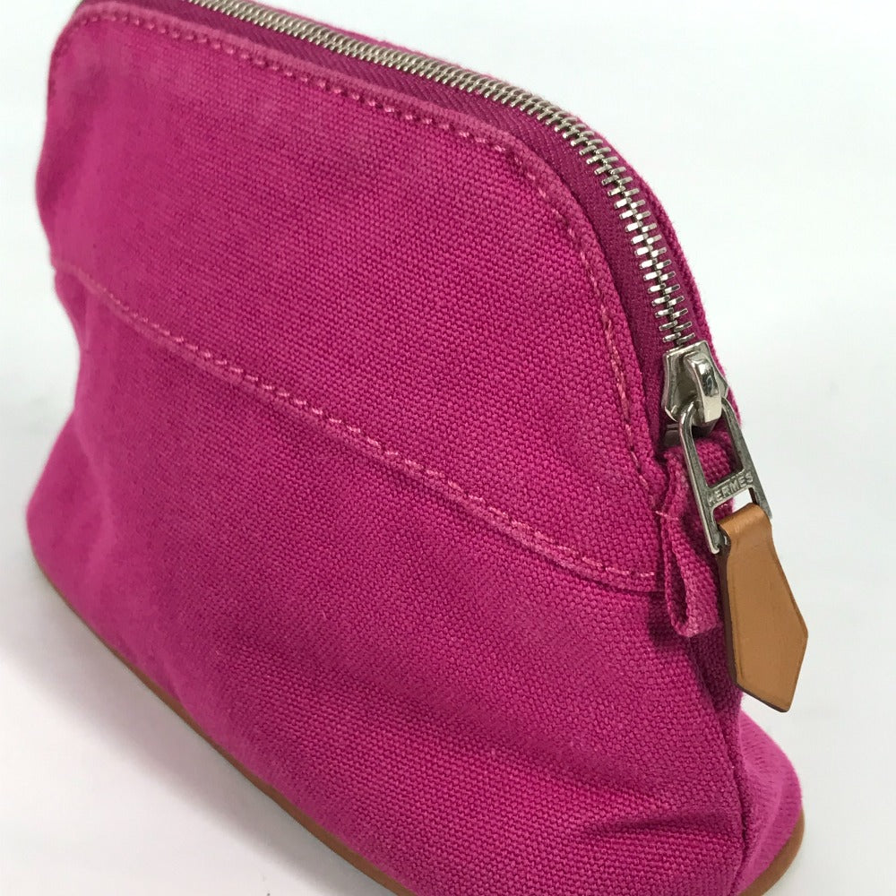 HERMES Pouch canvas pink Boride pouch mini mini Women Used