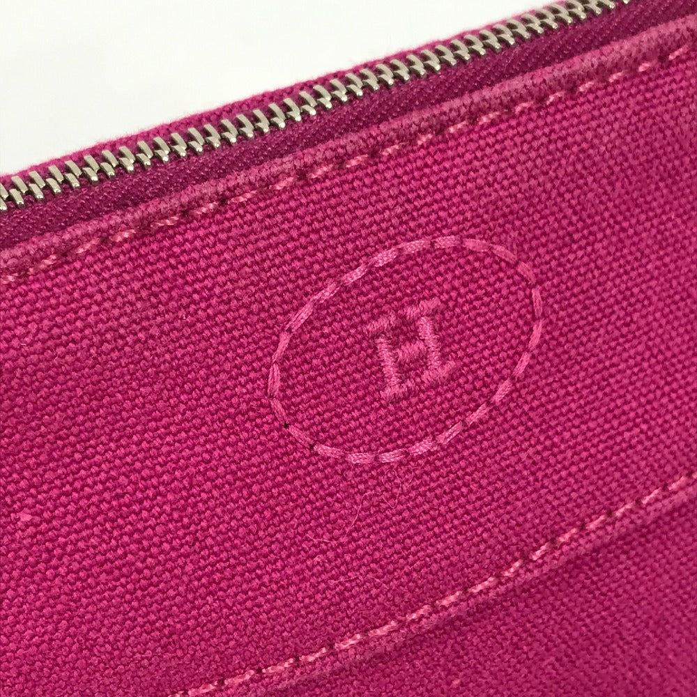 HERMES Pouch canvas pink Boride pouch mini mini Women Used