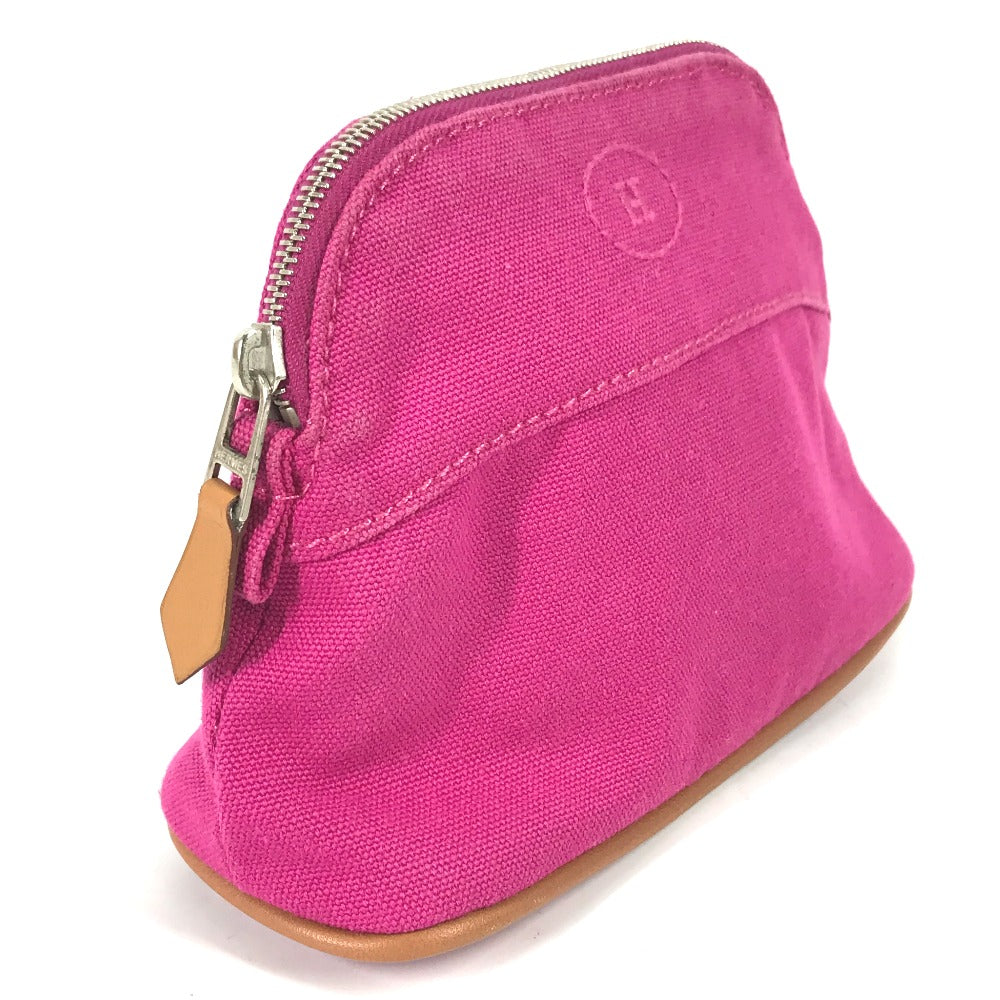 HERMES Pouch canvas pink Boride pouch mini mini Women Used
