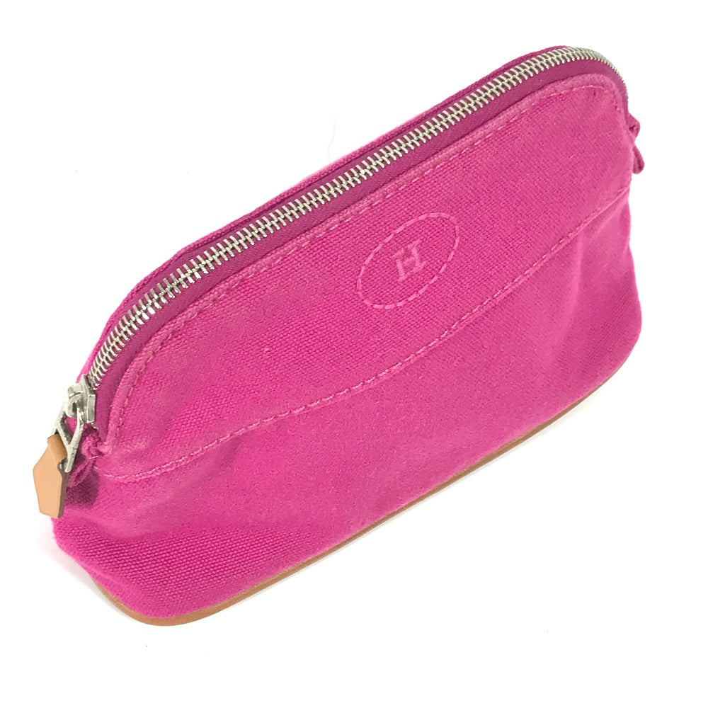 HERMES Pouch canvas pink Boride pouch mini mini Women Used