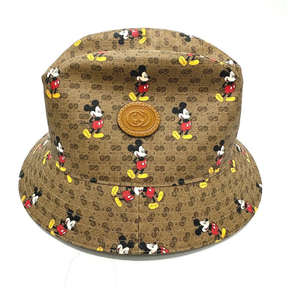 GUCCI hat 602978 GG Supreme Canvas Brown Mini GG DISNEY Mickey Mouse unisex(Unisex) L Used