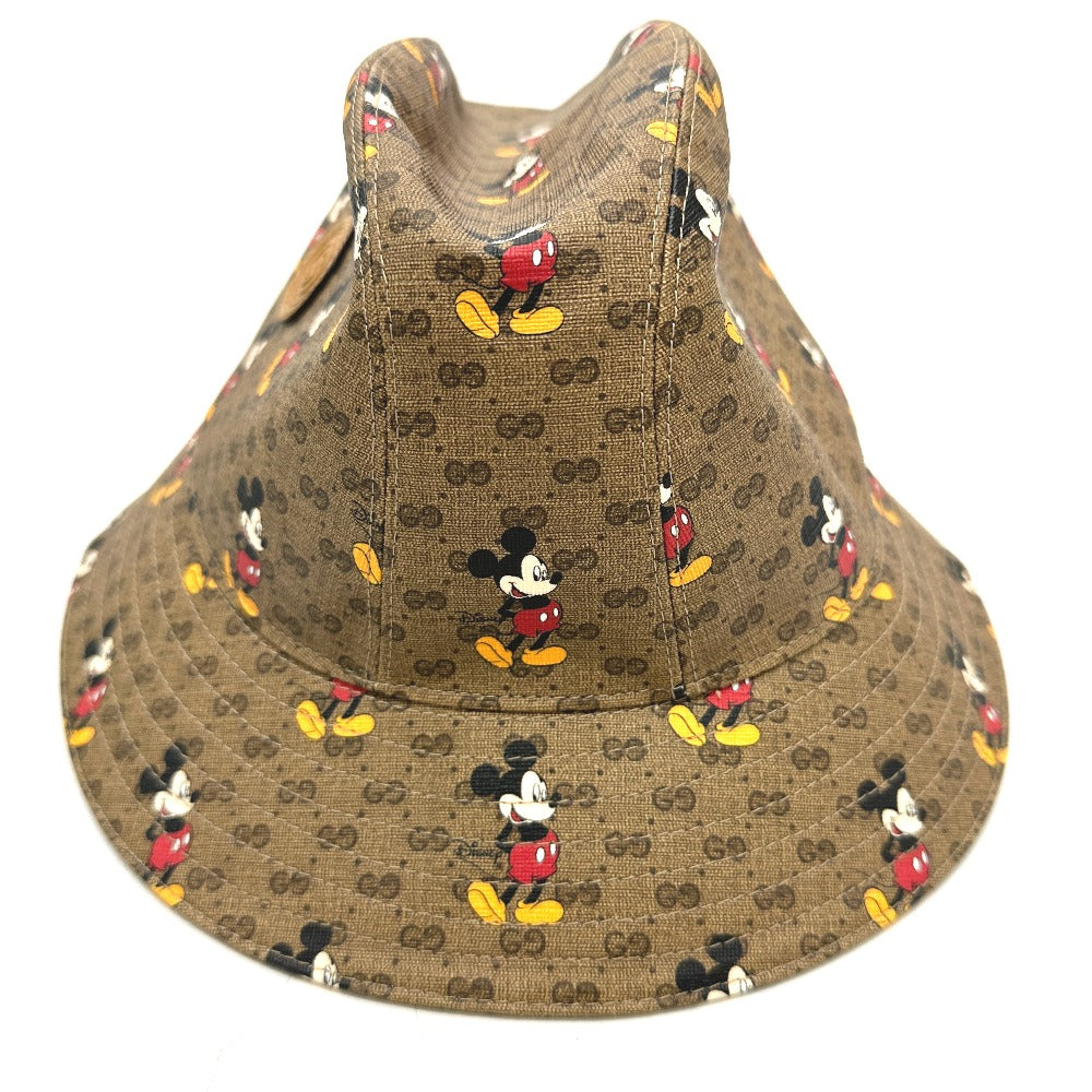 GUCCI hat 602978 GG Supreme Canvas Brown Mini GG DISNEY Mickey Mouse unisex(Unisex) L Used