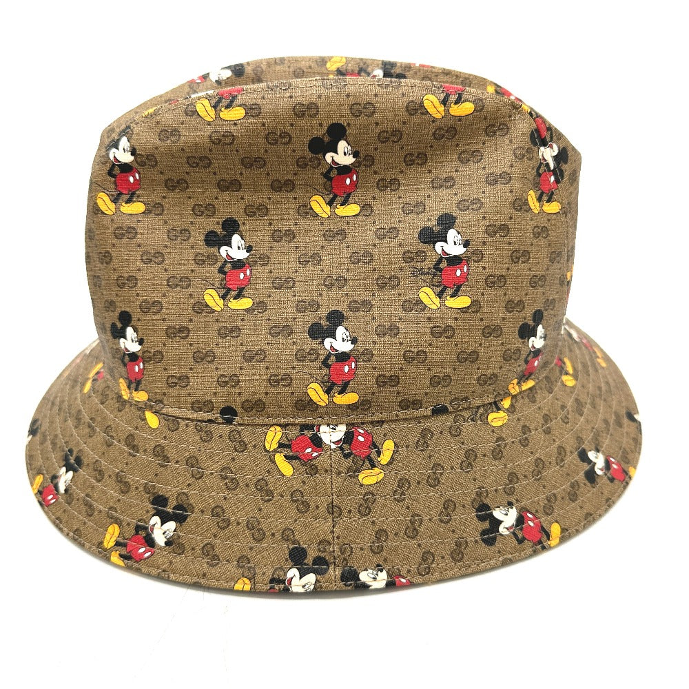 GUCCI hat 602978 GG Supreme Canvas Brown Mini GG DISNEY Mickey Mouse unisex(Unisex) L Used