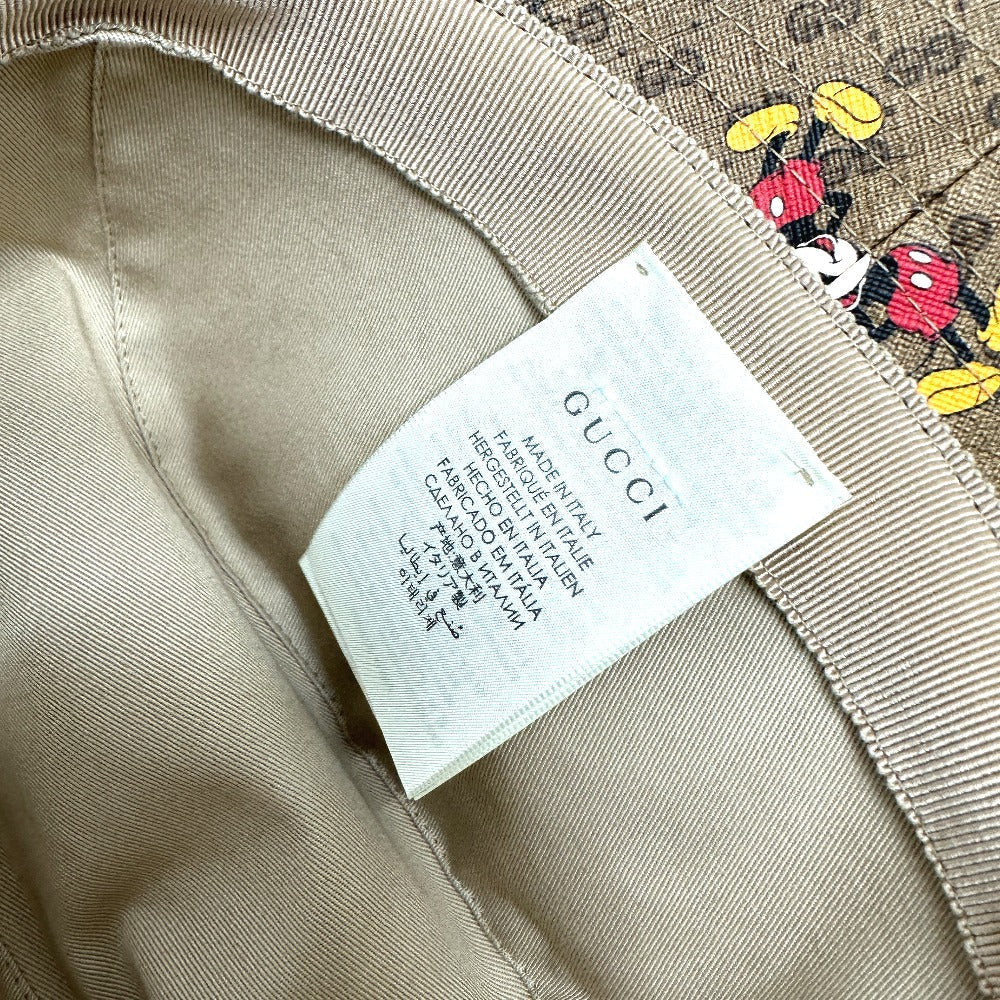 GUCCI hat 602978 GG Supreme Canvas Brown Mini GG DISNEY Mickey Mouse unisex(Unisex) L Used