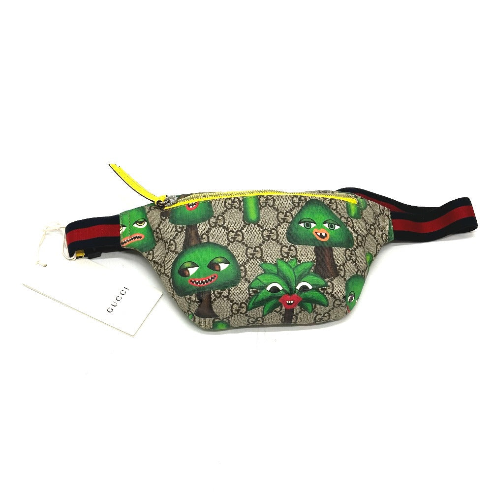 GUCCI Sling bag 502095 GG Supreme Canvas beige GG logo Waist pouch Kids Used